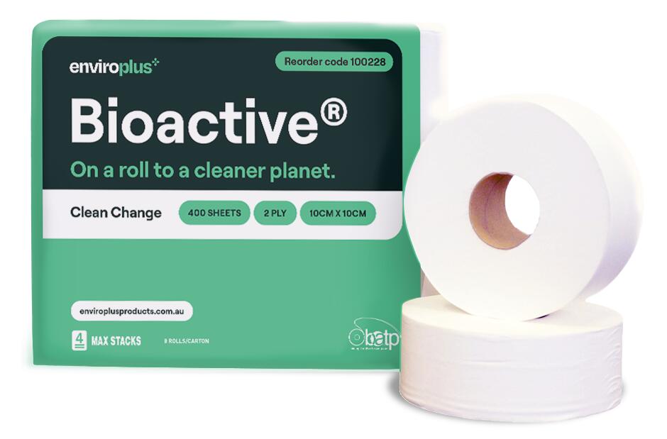 Enviroplus Bioactive 1PLY and 2PLY jumbo toilet roll